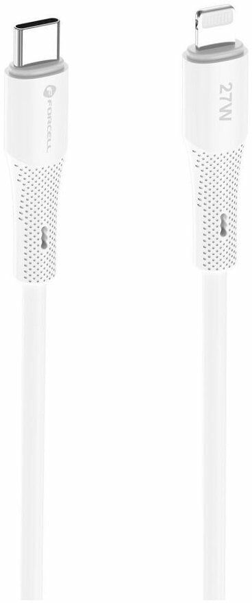 Forcell F-Energy USB C - Lightning kábel PD 3A 27W Szilikon 1 m C346 fehér