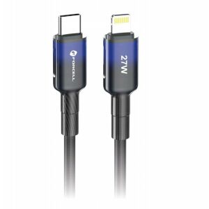 Forcell F-Energy USB C - Lightning kábel PD 3A 27W Gradient 1 m C356 fekete 144945040 - Cabluri Lightning