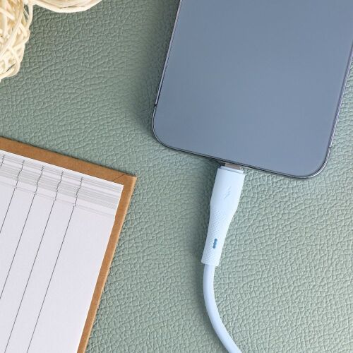Forcell F-Energy USB C - Lightning kábel PD 3A 27W Szilikon 1 m C346 kék