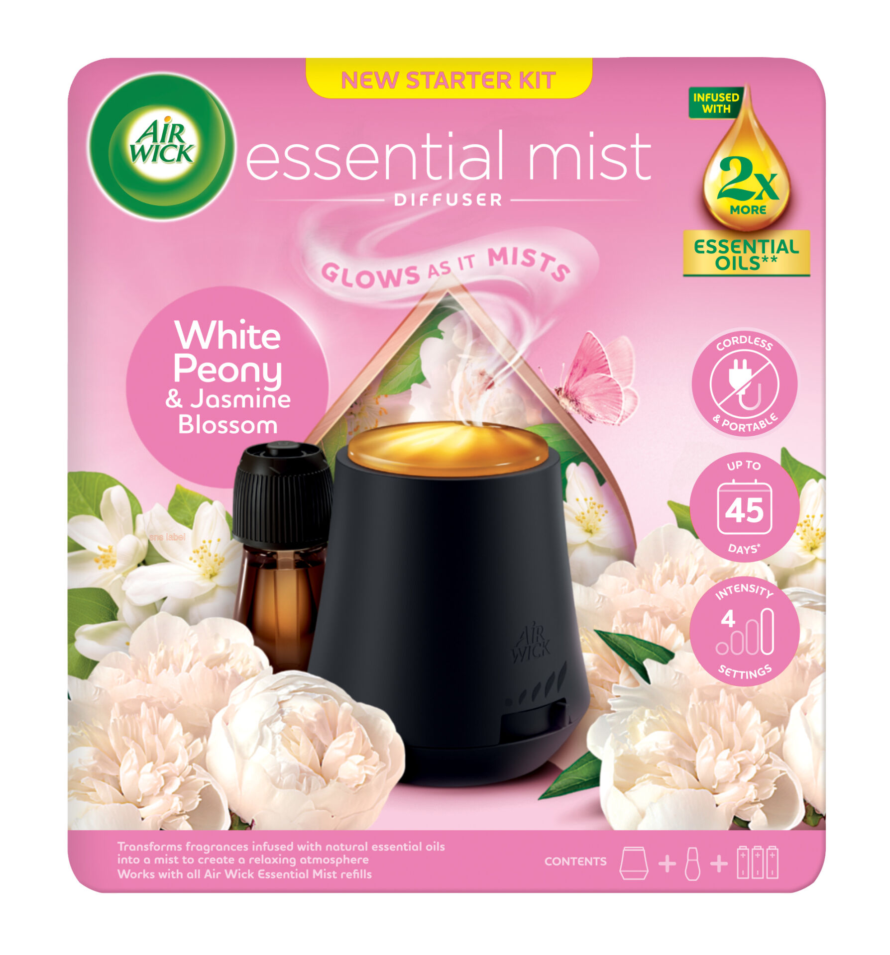 E-shop Aroma difuzér Air Wick - vôňa bielej pivonky a jazmínového kvetu 20 ml