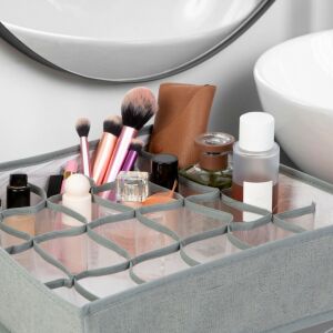 Szövet tárolódoboz - 32 x 32 x 10 cm - 24 zseb - szürke 139905539 - Bewello