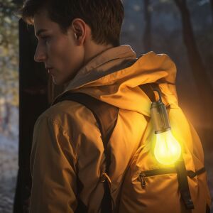 Akasztható szolár lámpa - villanykörte alakú - USB-C - 100 lumen - 400 mAh 139910700 - Phenom