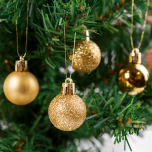 Karácsonyfadísz szett - arany - 3 cm - 12 db / szett 139911272 - Karácsonyfadísz