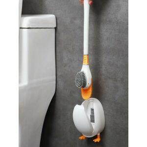 Kacsa alakú WC kefe tartóval - narancssárga / fehér 139912706 - WC kefe & tartó