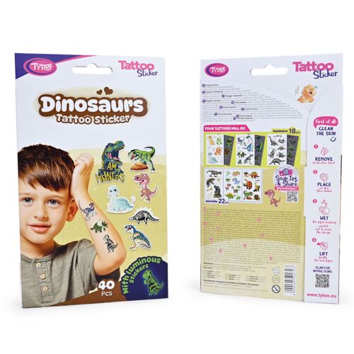 Dinoszauruszos tetoválás matrica szett - 40 db / csomag 139913238