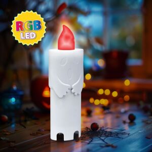 Halloween-i LED-es gyertya - szellem - 4 színű LED - 12 x 4,5 x 3 cm 139914879 - Őszi dekorációs kellék
