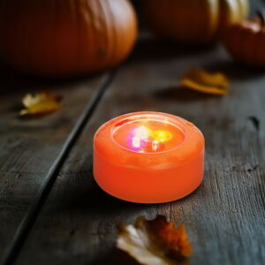 Halloween-i LED hangulatvilágítás - 4 színű LED - 2 x AAA - narancs - 77 x 35 mm 139915216 - Őszi dekorációs kellék