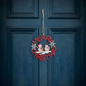 Karácsonyi dekoráció - fa, piros hóember - 10 cm 139915584 - Ajtódísz