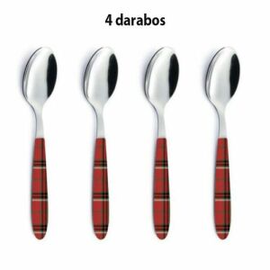 Karácsonyi evőeszköz - leveseskanál szett - piros kockás - 4 darabos 139917056 - Kanál