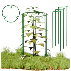 Suport inelar din trei piese pentru flori stufoase, trandafiri, hortensii, leandri etc. pentru plante de interior și de grădină 25 x 60 cm, verde - Unelte de grădinărit