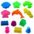 Színes műanyag kinetikus homokformák gyűjteménye