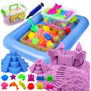 Set de nisip kinetic cu nisipar gonflabil, forme și unelte - Jucari pe nisip