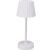 Fehér LED asztali lámpa pliszírozott lámpabúrával, elemes