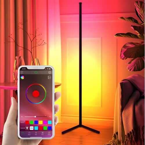 RGB LED Moderna kutna svjetiljka, s daljinskim upravljačem, aplikacija, 140 cm