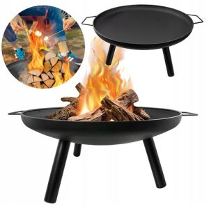 Crna čelična ložišta s roštiljem i scenom pečenja marshmallowa - Roštiljanje i kuhanje na otvorenom