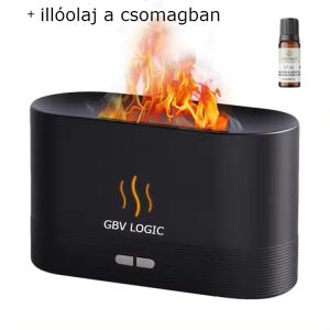 GBV LOGIC fekete ultrahangos aromaterápiás párásító láng effektussal és illóolajjal - Levegőkezelés