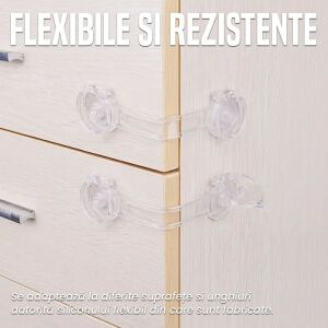 Blocări de siguranță flexibile pentru copii NEXTLY pe sertare - Încuietori de siguranță pentru copii