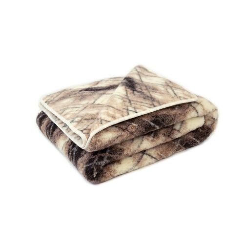 Merinó gyapjú takaró 140X200 Serpe bézs barna kockás Rehabilitációs és melegítő termékek 142944861