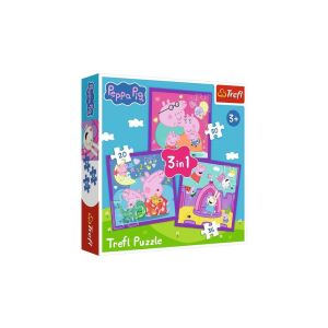 Trefl Peppa Pig 3-in-1 Puzzle (20, 36, 50 Teile) Box - Puzzle & Rätsel
