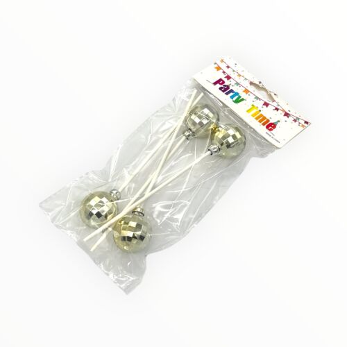 Torta beszúró, discogömb, 3cm, ezüst, 4db 139929347