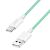 Logilink USB-C to USB-A cable, green nylon braided, 0.5m, for charging and data transfer