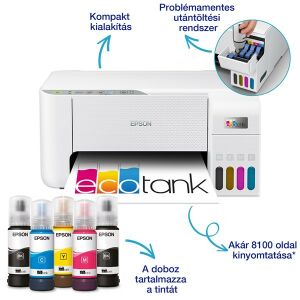 Epson EcoTank L3276 színes nyomtató MFP, WiFi/USB, 8100/6500 oldal tinta a dobozban 143681219 - Nyomtató & Szkenner