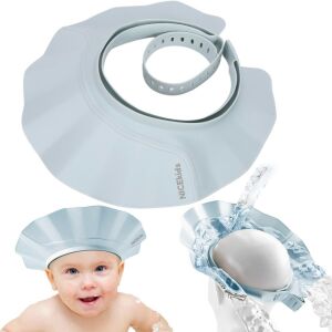 NiceKids Baba fürdősapka, állítható, hajmosás elleni védelemmel, kék 139941732 - Hajmosó karika és kancsó