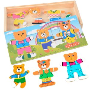 Fa kirakós Öltöztetős Érzelmek Mina Medve Család 47 El.