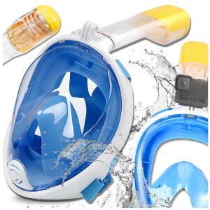 Teljes arcmaszk S/M méretben, összecsukható búvármaszk úszáshoz és sznorkelezéshez, fehér és kék 139942566 - Búvárkodás