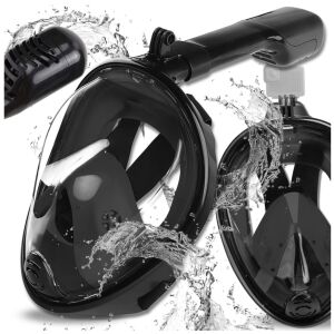 Teljes arcmaszk L/XL Összecsukható úszáshoz, sznorkelezéshez, FEKETE 139942572 - Búvárkodás