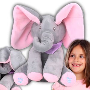 Interaktív plüss elefánt Koo-koo, énekel és beszél, rózsaszín