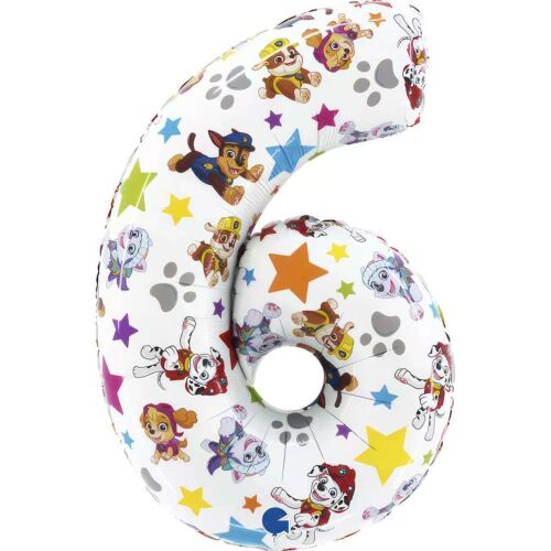 Nickelodeon Psi Patrol Balon foliowy cyfra 6, 66 cm