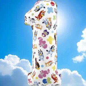 Fóliový balón Bluey Číslo 1, 66 cm, Narodeninová dekorácia - Balóny