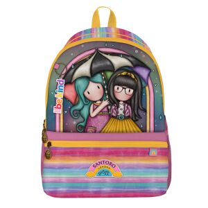 Santoro Gorjuss Sei nett zueinander Schulrucksack mit Regenbogenmuster - Schreibwaren & Schreibmaterial