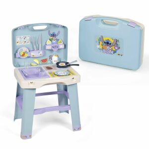 Smoby: Rozkładana mała kuchnia Stitch z 20 akcesoriami 142627888 - Kuchnia dla niemowląt i zabawek