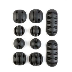 Vezeték rögzítő szett - öntapadós - fekete - 10 db / csomag 139952246 - Delight