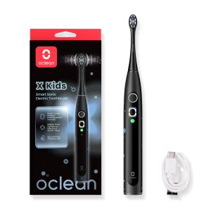 Oclean X Kids fekete okos szónikus elektromos fogkefe USB töltőkábellel - Elektromos fogkefe