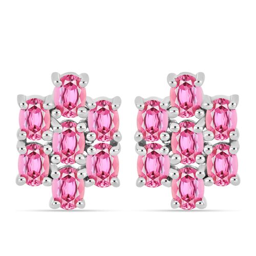Ezüst Fülbevaló Pelmadullai Rózsaszínű Turmalinnal, Y61073 139957158