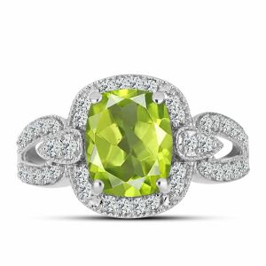 Ezüst Gyűrű Changbai Peridottal és Fehér Topázzal, Y61210/54 139957264 - Női gyűrű