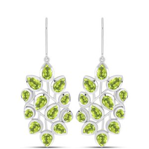 Ezüst Fülbevaló Changbai Peridottal, Y61164 139957323 - Női fülbevaló