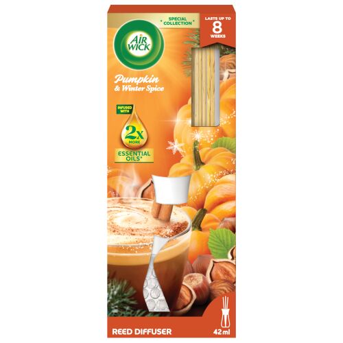 Air Wick Pumpkin & Winter Spice Reed Diffuser 42ml, up to 8 weeks