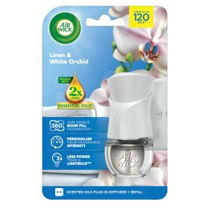 Air Wick Linen & White Orchid Пълнител за електрически ароматизатор, дълготраен аромат - Освежител за въздух