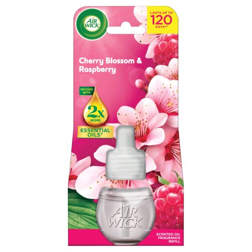 Air Wick Náplň do vonného oleja Cherry Blossom & Raspberry, vydrží až 120 dní