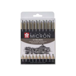 Sakura Pigma Micron tolltartó 10 fineliner fekete tollal 139964302 - Sakura