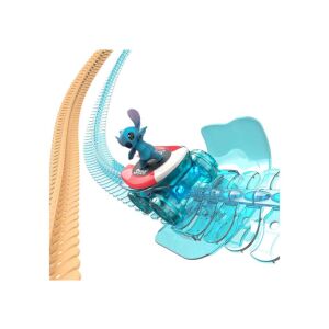Set de curse Smoby Stitch Flextreme cu figurina Stitch pe o mașină albastră - Smoby Autostradă și garaj de parcare