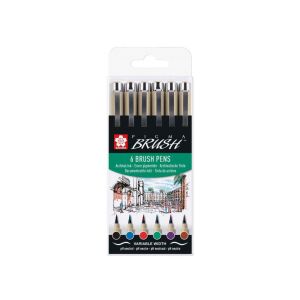 Sakura Pigma ecsetkészlet tokban, 6 alapszín 139964840 - Sakura