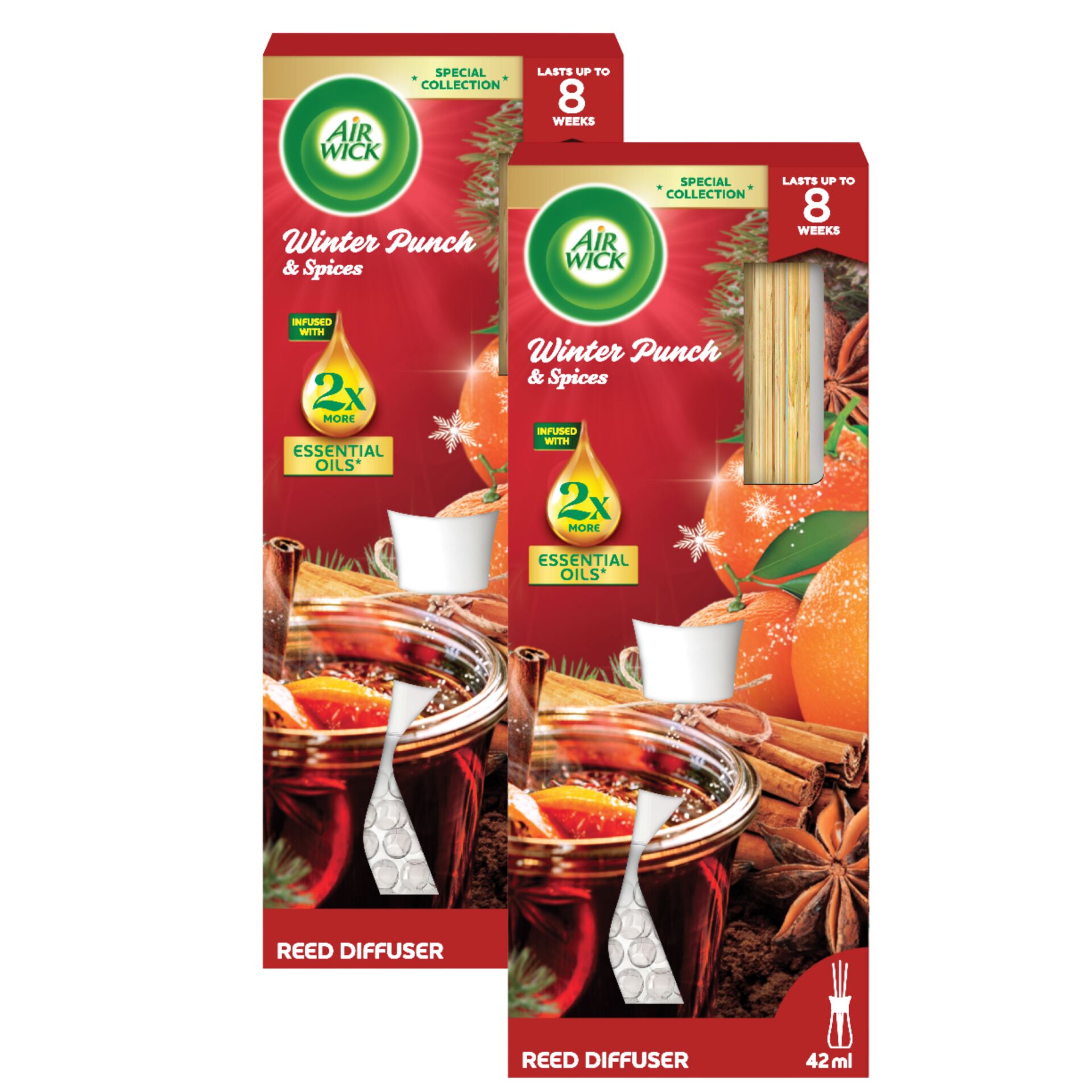 E-shop Air Wick Ovocný zimný punč tyčinkový osviežovač vzduchu 2x42 ml