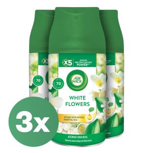Air Wick Freshmatic White Flowers Nachfüller, 3er Pack. Automatisches Lufterfrischerspray. - Lufterfrischer