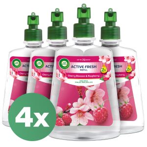 Air Wick Active Fresh Cherry Blossom and Raspberry Wkład do automatycznego odświeżacza powietrza 4x228ml