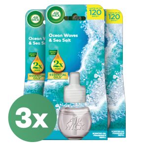 Air Wick Ocean Waves & Sea Salt Wkład Zapachowy do Elektrycznego Odświeżacza Powietrza 3 szt. - Air Wick Elektryczny odświeżacz powietrza